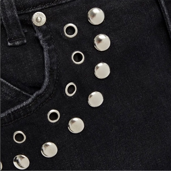 Current/Elliott The 7 Pocket High-rise Stiletto Studded jeans size 28 Revolve - Picture 3 of 12